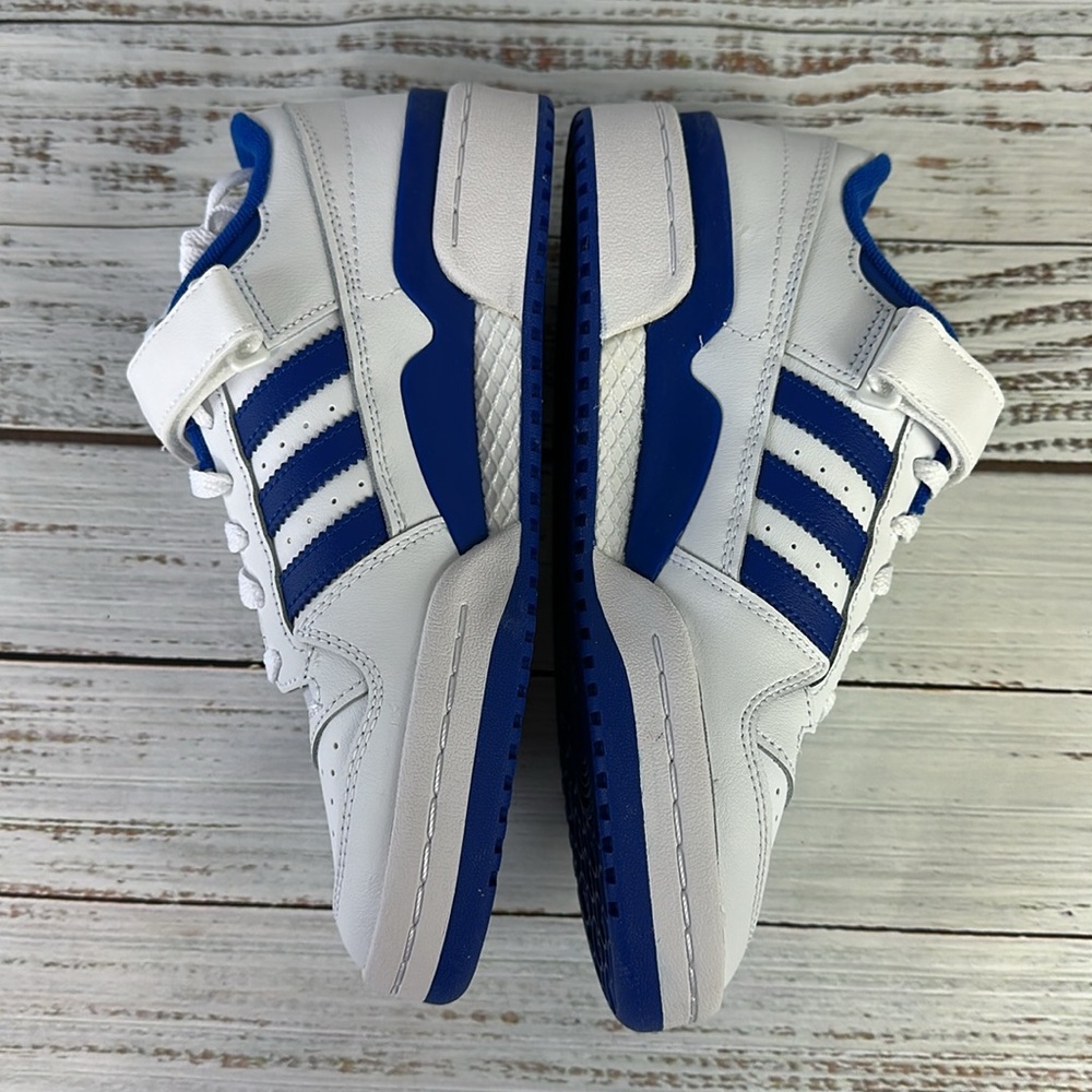 Adidas Kids Forum Low White Royal Blue New Size 5.5 - Picture 6 of 10